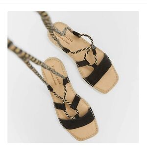 Love Star flat Espadrille Lace-Up sandals size 38/7.5-8